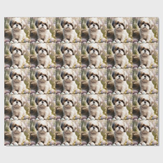 マルティチドッグとイースターエッグホリデー ラッピングペーパー (フラット)