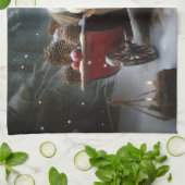 マルティツスノウィースリークリスマスデコール キッチンタオル (折り畳み)