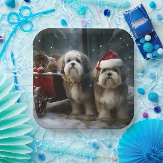 マルティツスノウィースリークリスマスデコール ペーパープレート (パーティー)