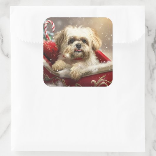 マルティツドッグクリスマスフェスティバル スクエアシール (バッグ)