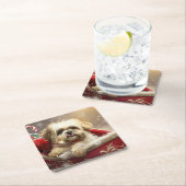 マルティツドッグクリスマスフェスティバル スクエアペーパーコースター (インサイチュ)