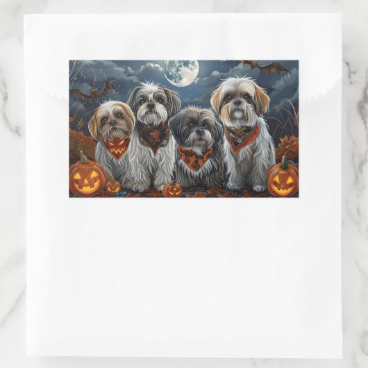 マルティツハロウィン不気味 長方形シール (バッグ)