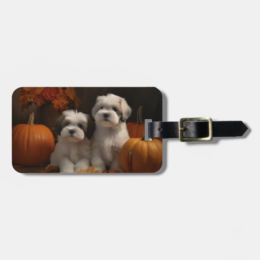 マルティツパピー秋デライトカボチャ ラゲッジタグ (正面横)