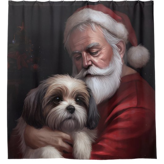 マルティトゥーウィズサンタクロースフェスティバルクリスマス シャワーカーテン (正面)