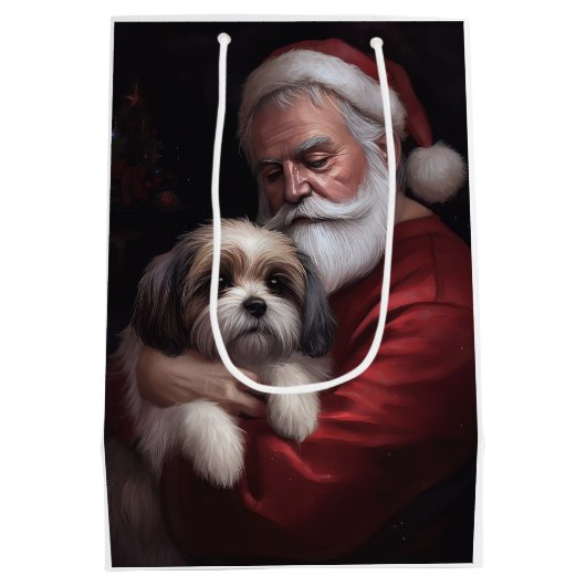 マルティトゥーウィズサンタクロースフェスティバルクリスマス ミディアムペーパーバッグ (裏面)