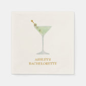 マルティニカクテルウェディングシャワーまたはバチェロレッテ スタンダードカクテルナプキン (正面)