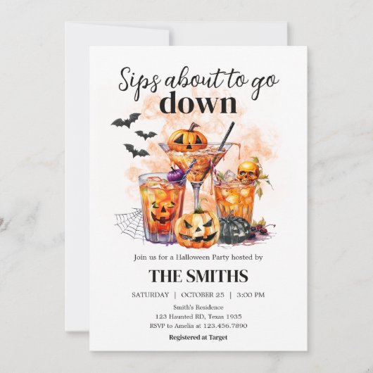 マルティニカクテルハローウィンパーティ招待状 招待状 (正面)