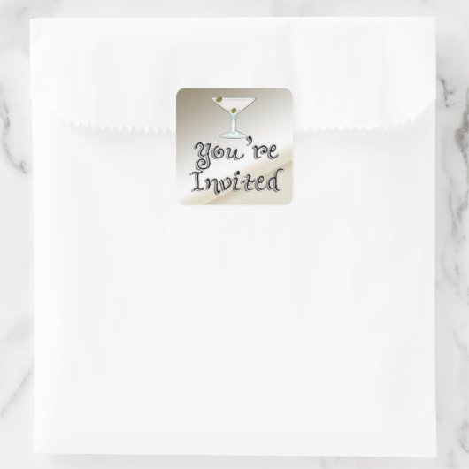 マルティニカクテルパーティの招待状封筒用シール スクエアシール (バッグ)