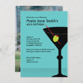 マルティニカクテルパーティー誕生日 招待状 (正面/裏面)