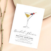 マルティニカクテルミニマモダンリストブライダルシャワー 招待状
