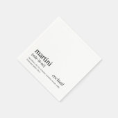 マルティニカクテルモダン引用文ブラックタイポグラフィ スタンダードカクテルナプキン (角)