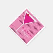 マルティニカクテルモダン水玉模様カスタム誕生日 スタンダードカクテルナプキン (角)