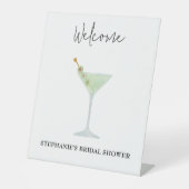 マルティニカクテル結婚のブライダルシャワーへようこそ 台座サイン (正面)