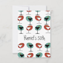 マルティニガラスデザイン誕生日またはパーティの招待状