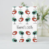 マルティニガラスデザイン誕生日またはパーティの招待状 (スタンド正面)