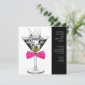 マルティニガラス女性任意の数誕生日パーティー 招待状 (スタンド正面)