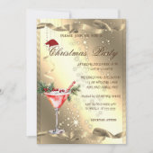 マルティニガラス金ゴールドスパークルクリスマス企業の 招待状 (正面)