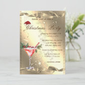 マルティニガラス金ゴールドスパークルクリスマス企業の 招待状 (スタンド正面)