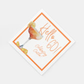 マルティニガラス60誕生日紙ナプキン スタンダードランチョンナプキン (角)