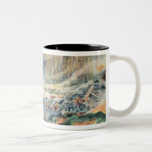 マルティニクの火山の噴火 ツートーンマグカップ (右)