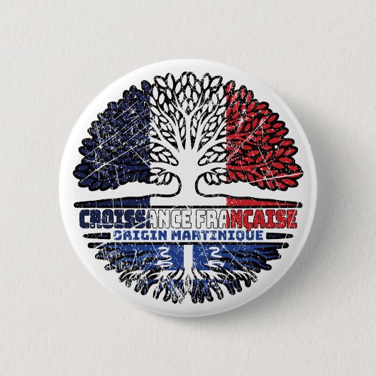 マルティニクエマルティニカンフランスのフランスツリールーツ 缶バッジ (正面)