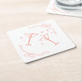 マルティニクールガールコースター スクエアペーパーコースター (アングル)