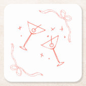 マルティニクールガールコースター スクエアペーパーコースター (正面)