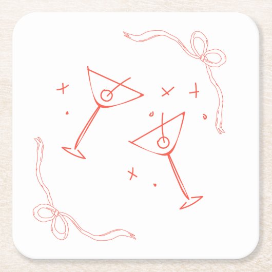 マルティニクールガールコースター スクエアペーパーコースター (正面)