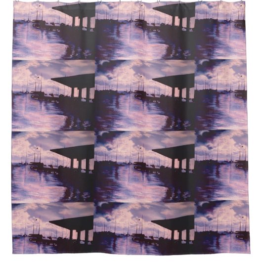 マルティニク·フォート·ド·フランス港 シャワーカーテン (正面)