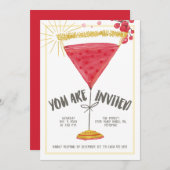 マルティニグラスクリスマスカクテルパーティー 招待状 (正面/裏面)