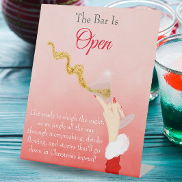 マルティニグラススパイリングクリスマスグリッターパーティーバー 台座サイン