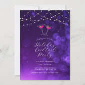 マルティニグラスホリデーカクテルパーティの招待状 招待状 (正面)