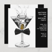 マルティニグラスマン任意の数誕生日パーティー 招待状 (正面/裏面)