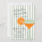 マルティニグリーンストライプブライダルシャワー 招待状 (正面)
