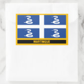 マルティニケ国旗 長方形シール (バッグ)