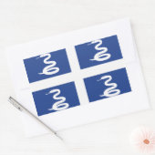 マルティニケ国旗 長方形シール (封筒)