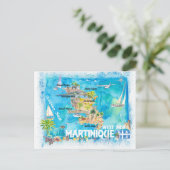 マルティニケ領アンティル図解入りの、写真付きのトカリブの旅行 ポストカード (スタンド正面)