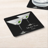 マルティニコカトルパーティーブラックコースター スクエアペーパーコースター (アングル)