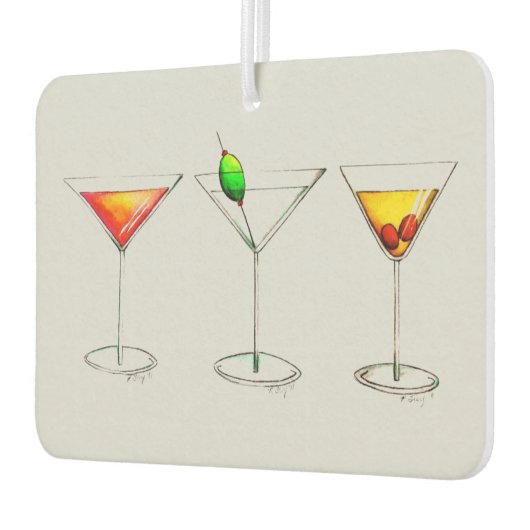 マルティニコスモカクテルカクテルギフトパーソナライズされたギフト カーエアーフレッシュナー (左)