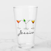 マルティニコスモマンハッタンミックスドリンクカクテル タンブラーグラス (正面)