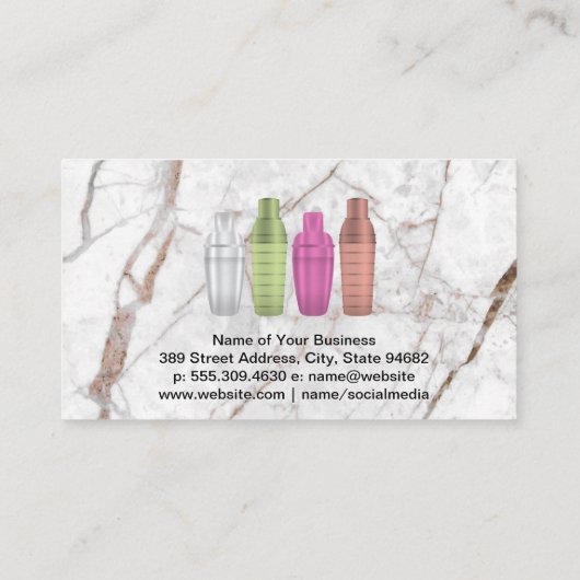 マルティニシェーカーボトル | メタリックカラー 名刺 (裏面)