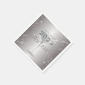 マルティニシルバーグリッターニューイヤーイブパーティー スタンダードカクテルナプキン (角)
