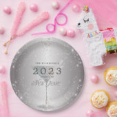 マルティニシルバーグリッターニューイヤーイブパーティー ペーパープレート (パーティー)