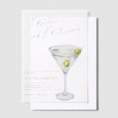 マルティニスアンドマトリモニーブライダルシャワー ベラム紙招待状 (オフセット)