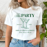 マルティニス&マトリモニーバチェロレッテ Tシャツ<br><div class="desc">このデザインは、手描きはっきりしたカクテルと緑のマルティニテーマを備えたトレンディー文字を備えている。</div>