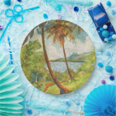 マルティニークの熱帯景観（シャルルラバル） ペーパープレート (パーティー)