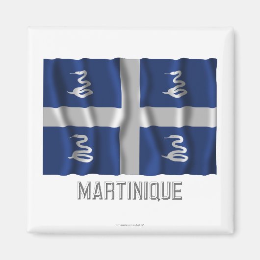 マルティニーク国旗と名前 マグネット (正面)