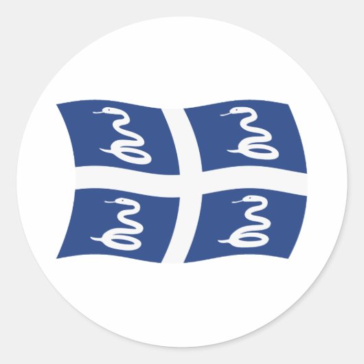 マルティニーク国旗のステッカー ラウンドシール (正面)