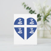 マルティニーク国旗のハート ポストカード (スタンド正面)