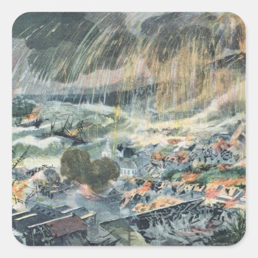 マルティニーク火山の噴火 スクエアシール (正面)